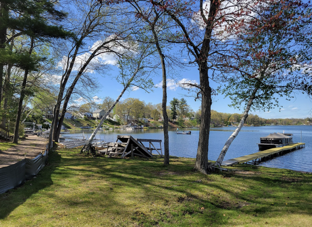 A photo of Middle Pond at the Congamond Lakes in Southwick, MA. A recreational community.